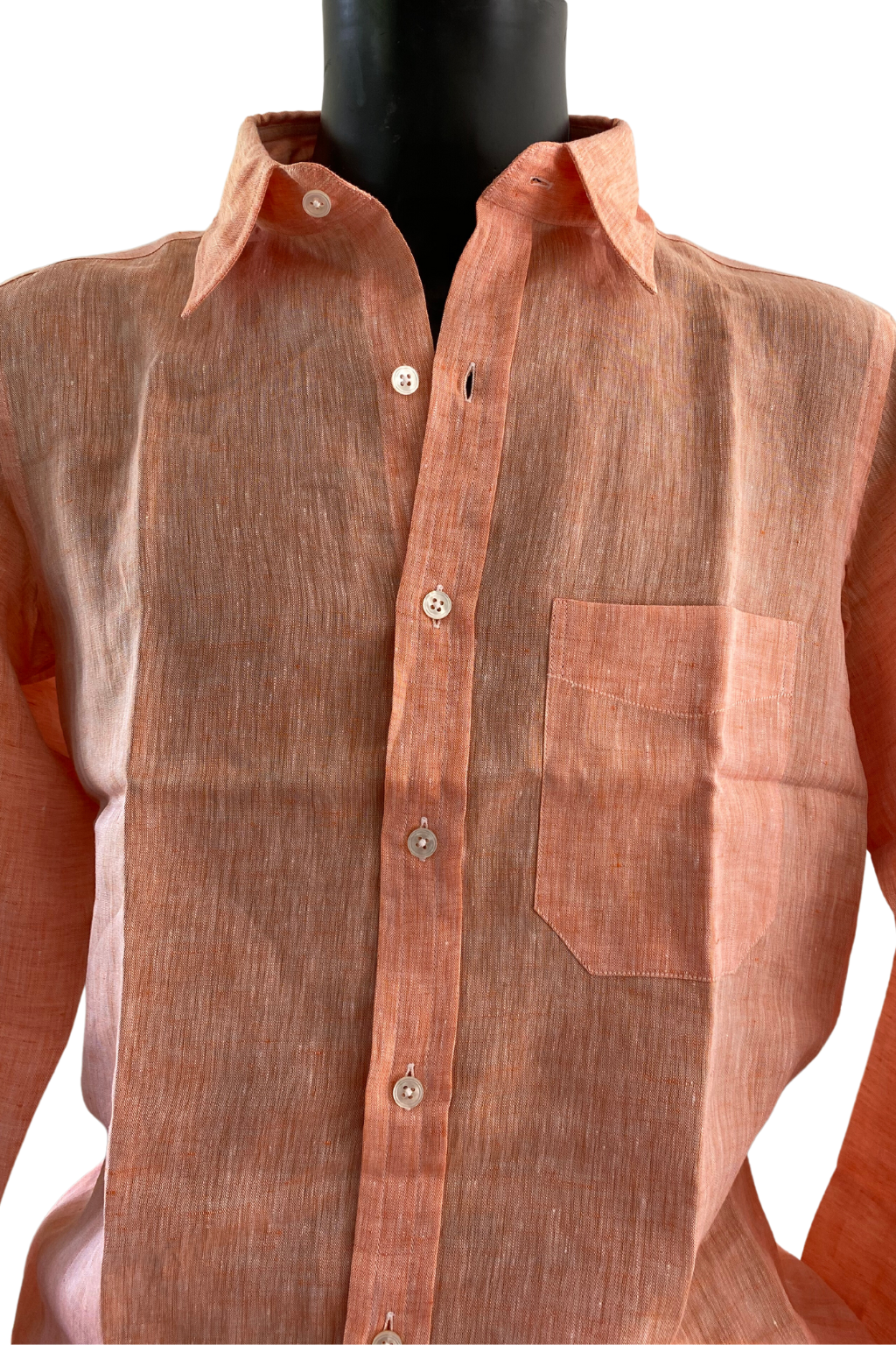 Men's Linen Shirt - Orange