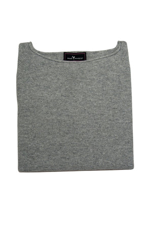 Ribbed Sweater Boat Neck