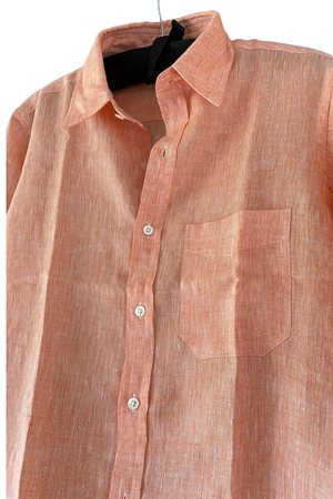 Men's Linen Shirt - Orange