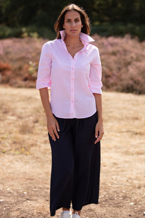 Pink seersucker shirt