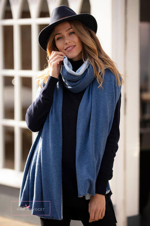 Double Cashmere Wrap (reversible) - Pink Avocet