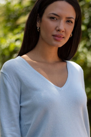 Low V Neck Ladies Cashmere Jersey