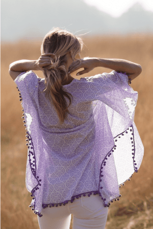 Ladies PomPom Poncho