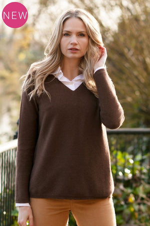 Ribbed Sweater V Neck