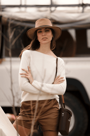 Ribbed Sweater Boat Neck