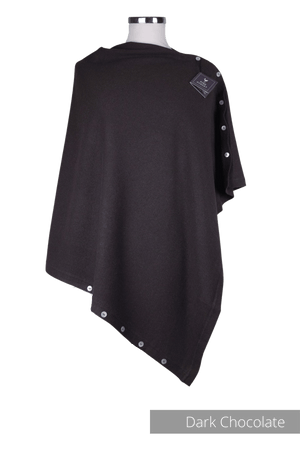Classic Button Cashmere Poncho