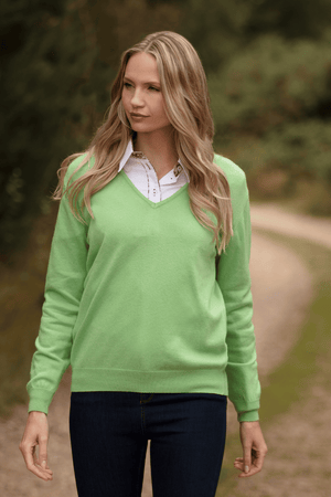 Low V Neck Ladies Cashmere Jersey