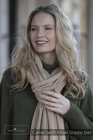 Long Cashmere Wrap (Unisex) - Pink Avocet