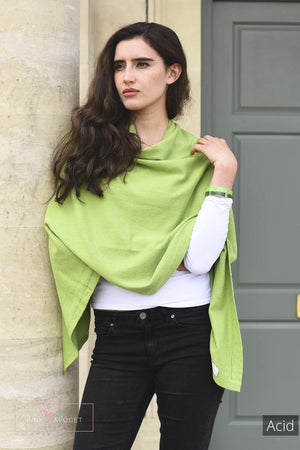 Classic Button Cashmere Poncho - Pink Avocet