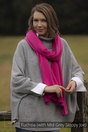 Long Cashmere Wrap (Unisex) - Pink Avocet