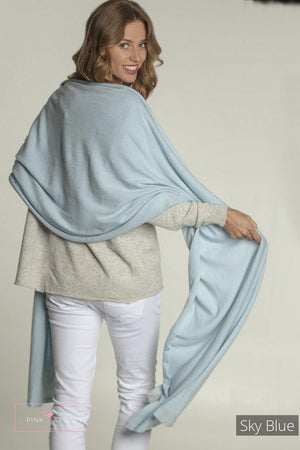 Long Cashmere Wrap (Unisex) - Pink Avocet