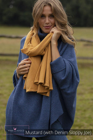 Long Cashmere Wrap (Unisex) - Pink Avocet