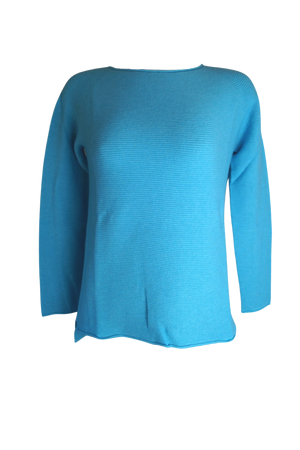 Ribbed Sweater Boat Neck