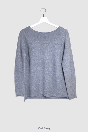 Ribbed Sweater Boat Neck