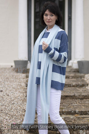Long Cashmere Wrap (Unisex) - Pink Avocet