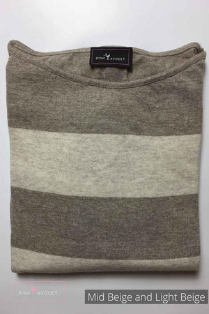 Stripey Boat-neck Jersey - Pink Avocet