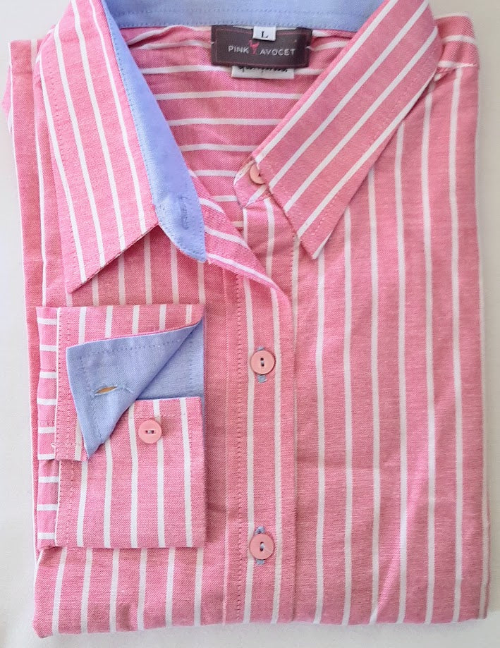Pure cotton Pink & White 3 Stripe shirt