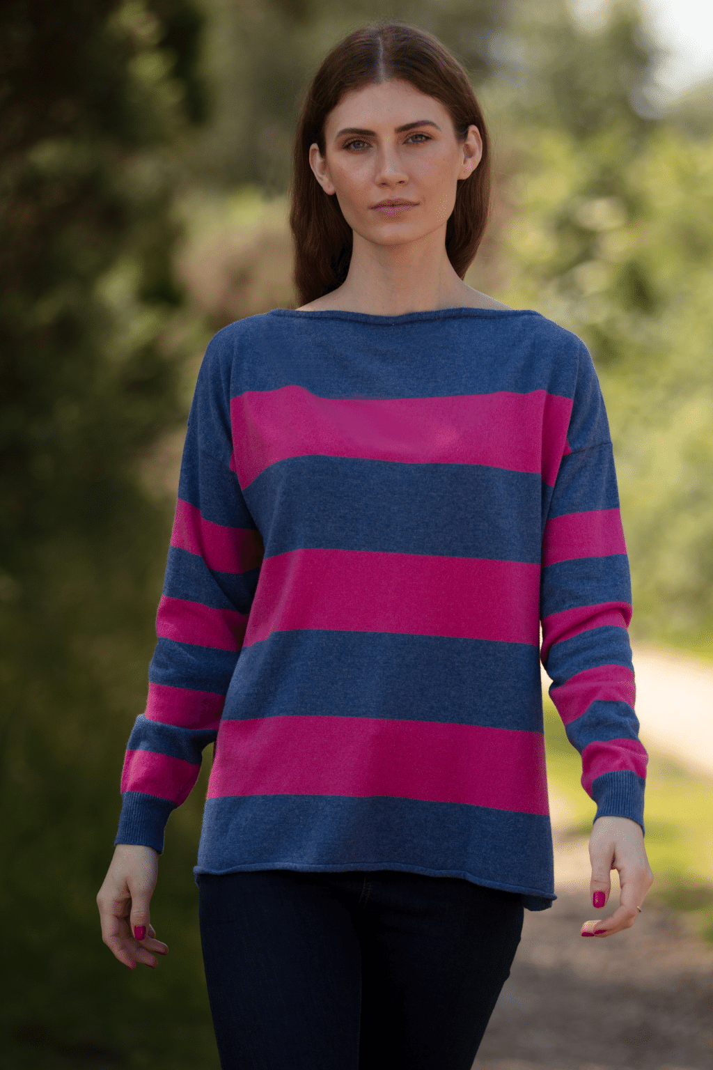 Stripey Boat Neck Jersey