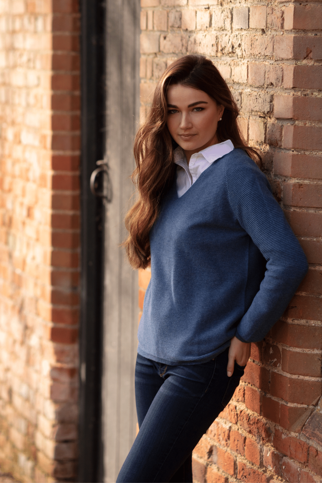 Ribbed Sweater V Neck