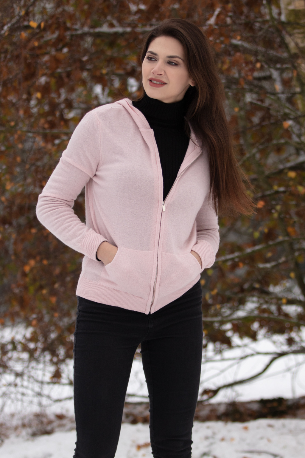 Cashmere hoodie 2025 zip womens