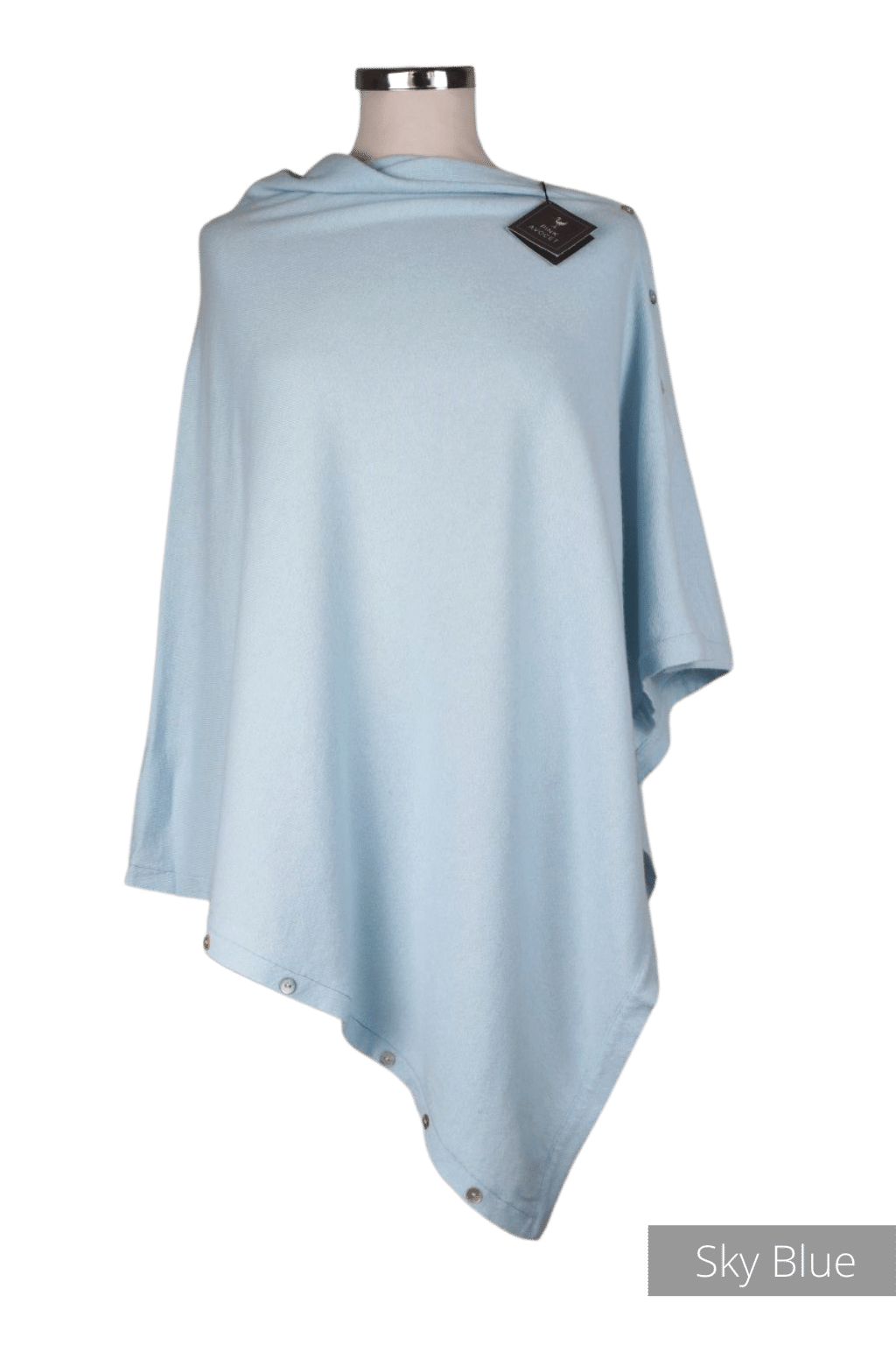 Classic Button Cashmere Poncho