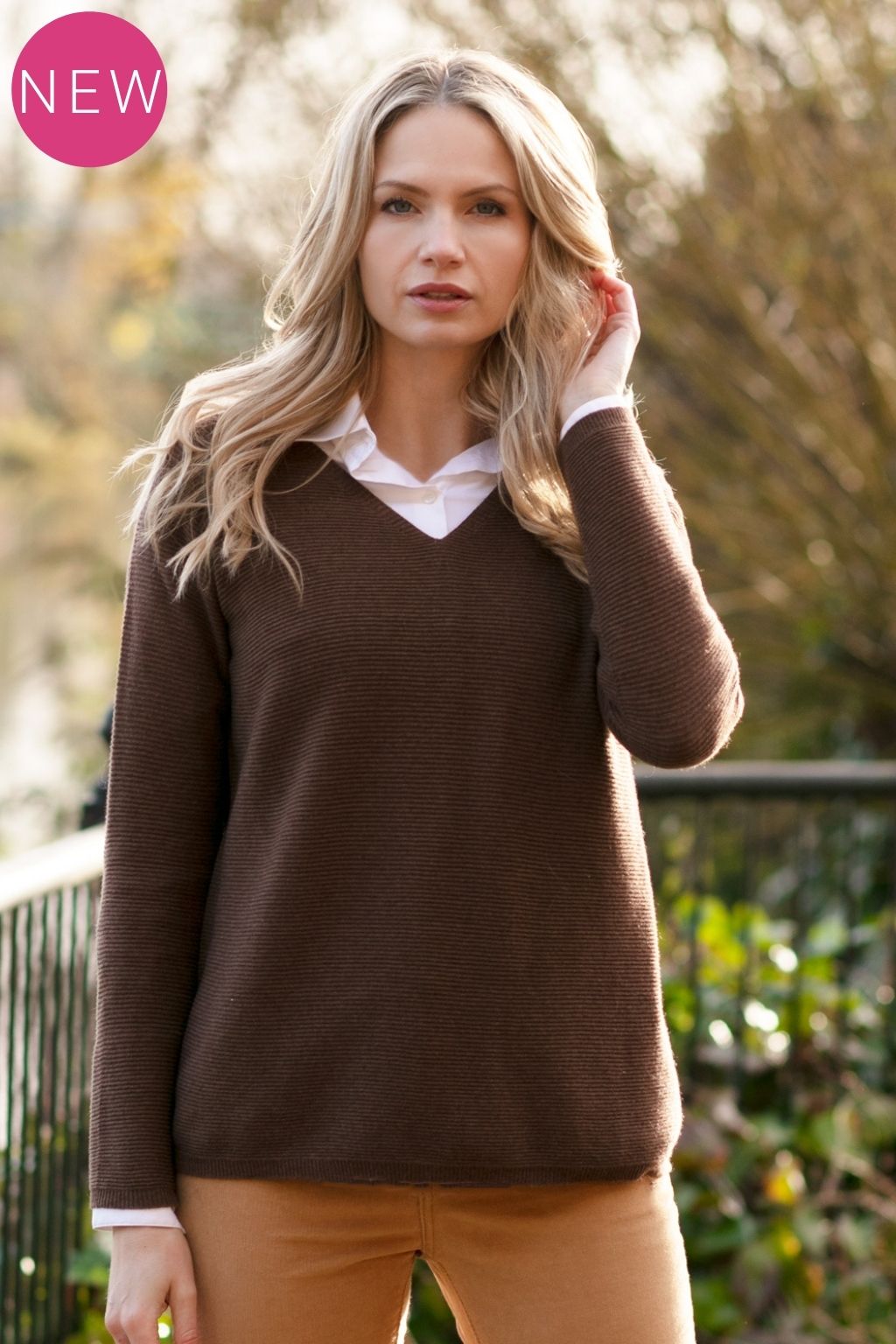 Ribbed Sweater V Neck