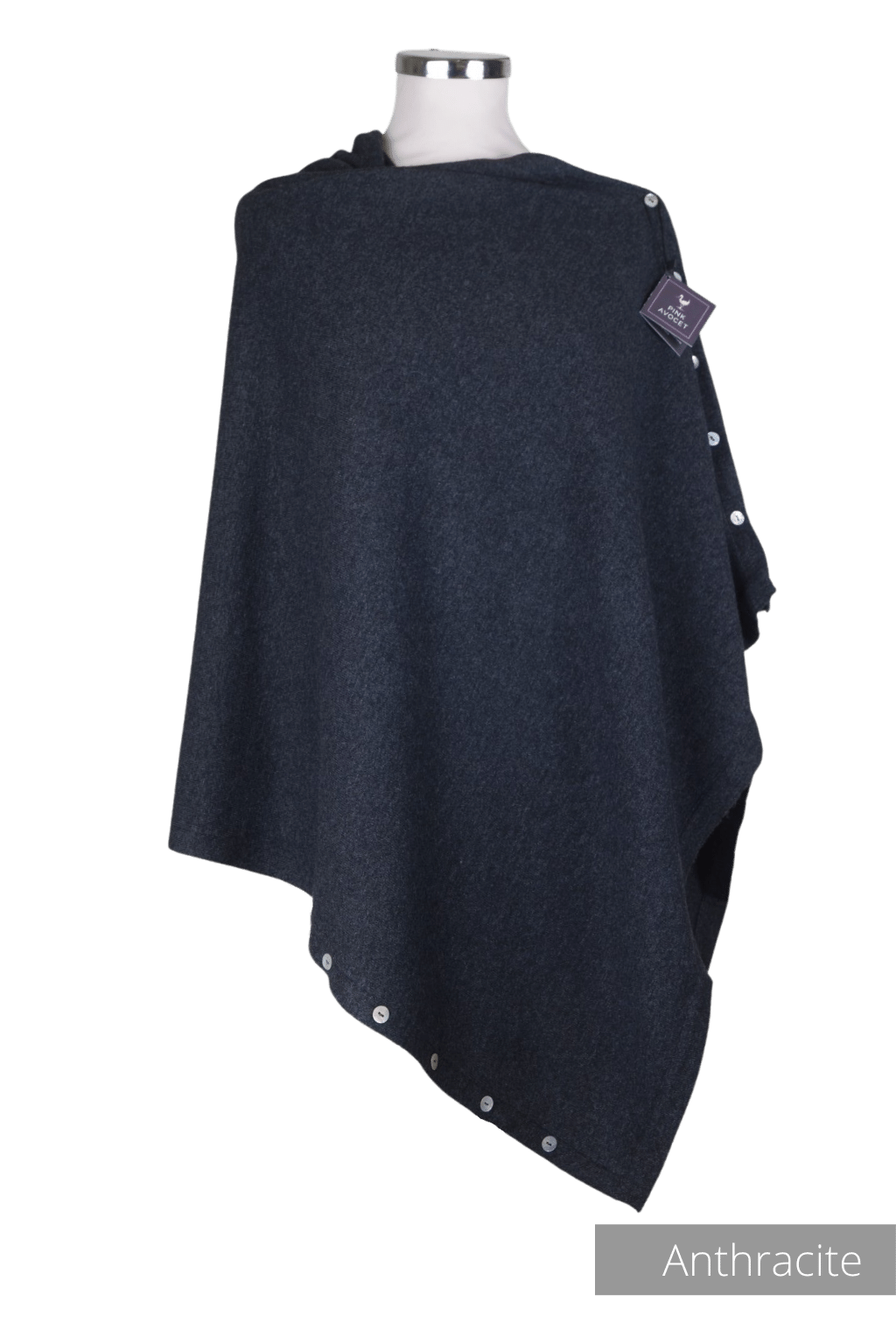 Classic Button Cashmere Poncho