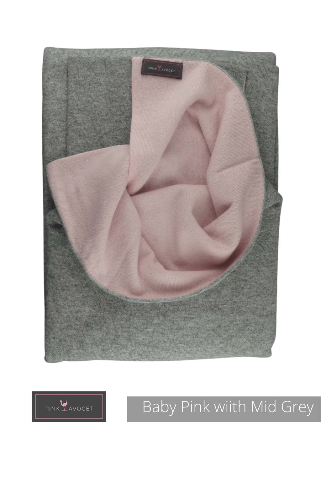 Reversible Double Cashmere Wrap - Pink Avocet