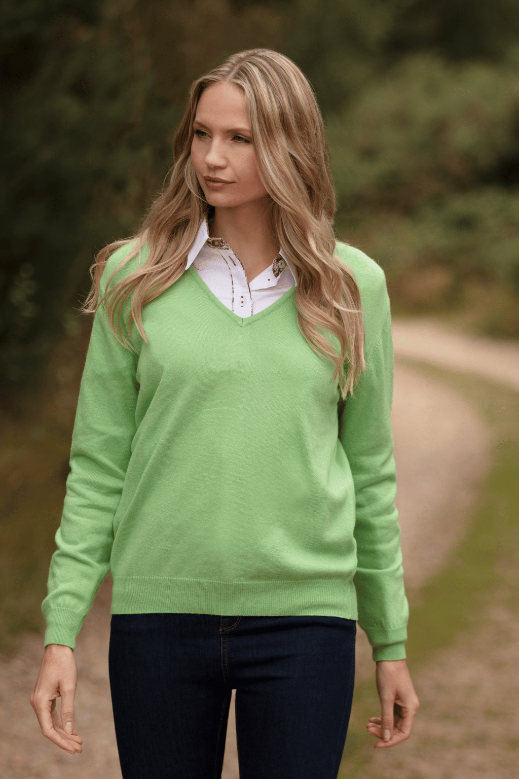 Women's Cashmere Deep V-Neck Sweater