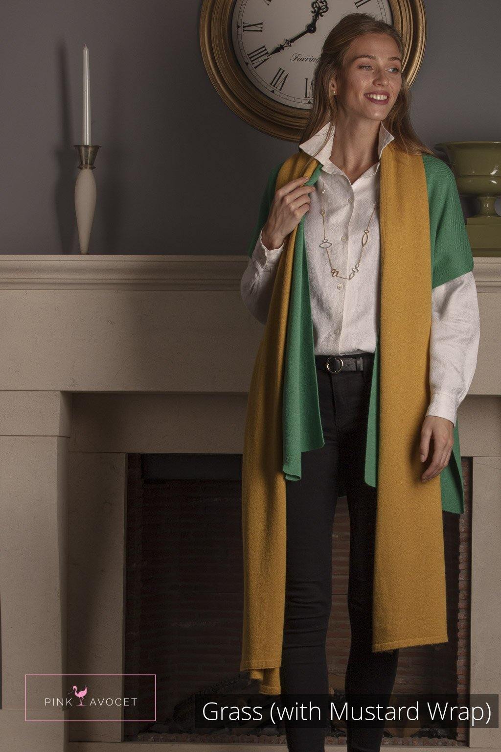 Long Cashmere Wrap (Unisex) - Pink Avocet