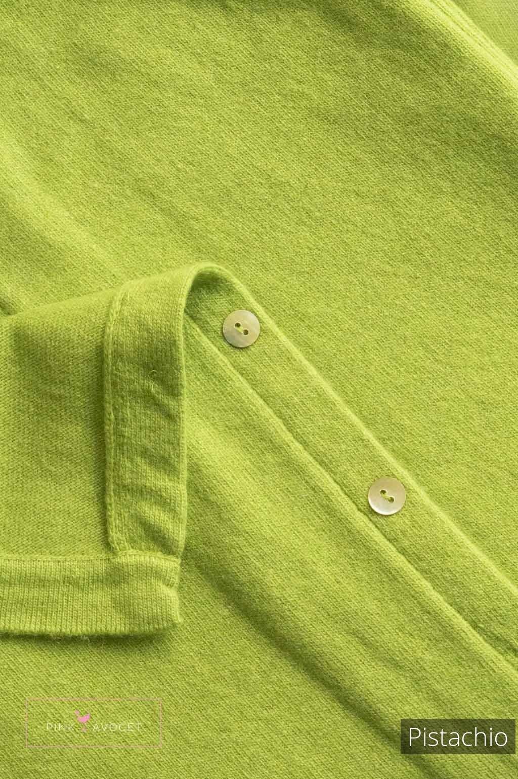 Classic Button Cashmere Poncho - Pink Avocet