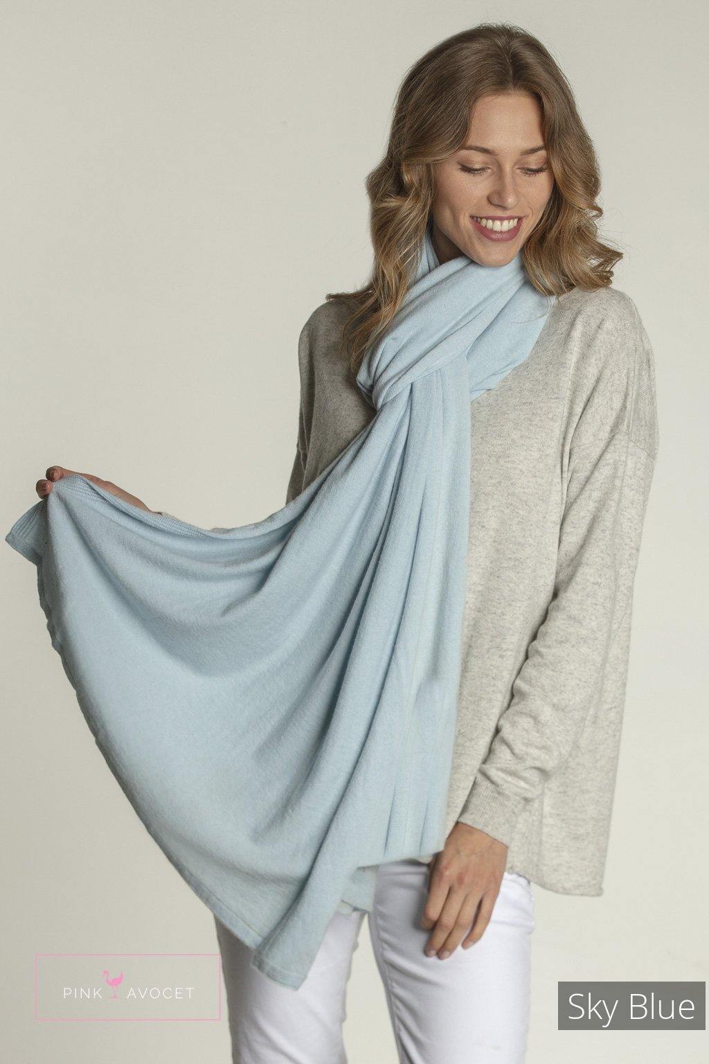 Long Cashmere Wrap (Unisex) - Pink Avocet