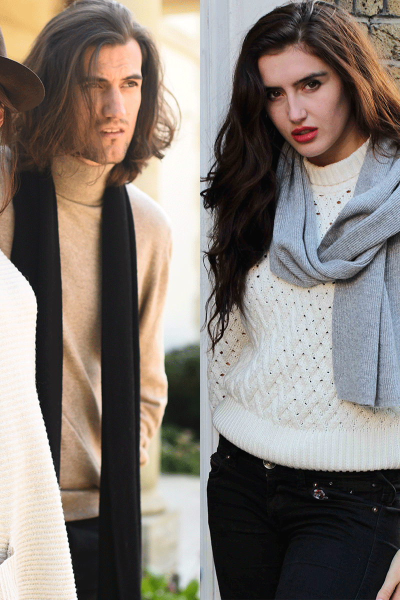 Cashmere Ribbed Scarf - Pink Avocet