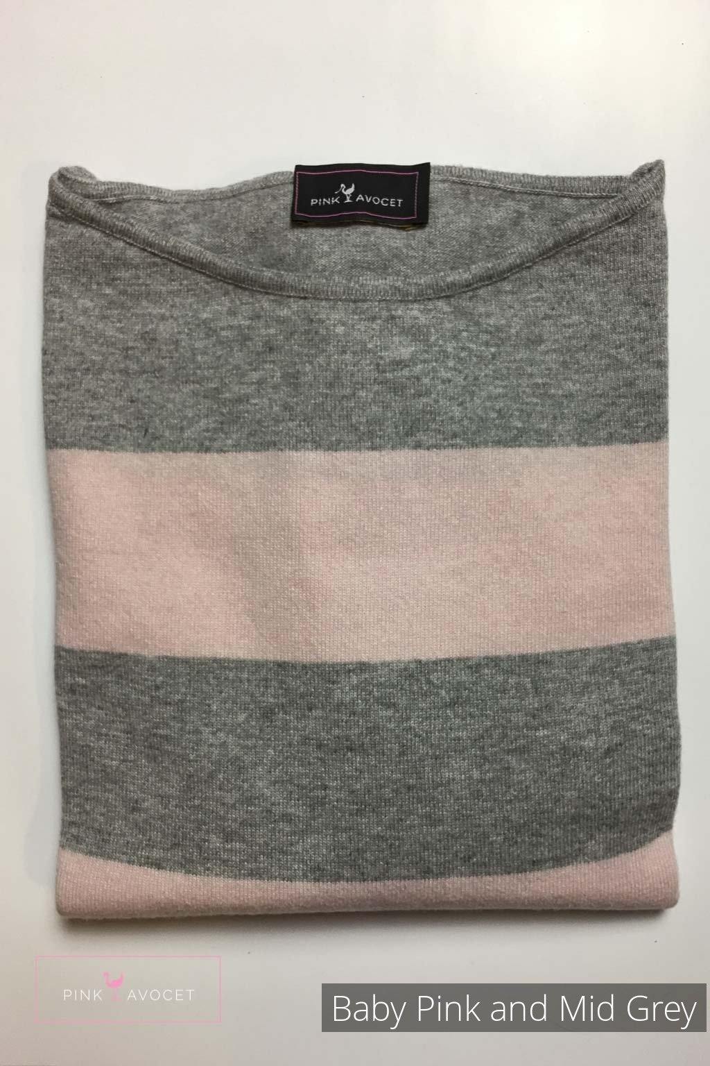 Stripey Boat-neck Jersey - Pink Avocet