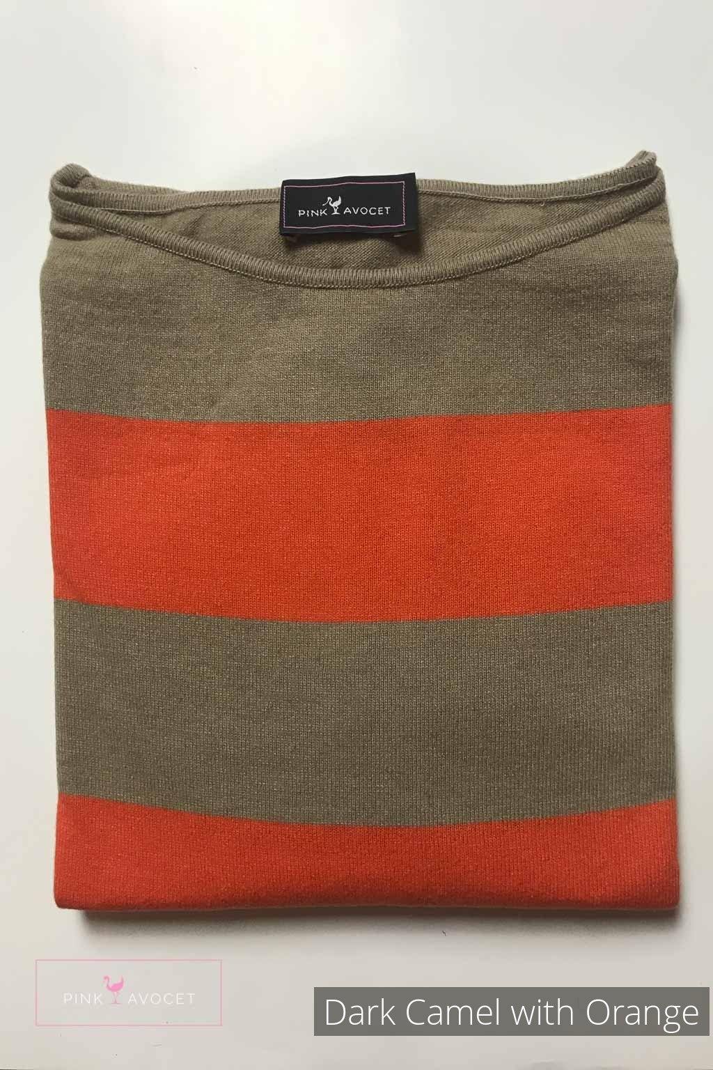 Stripey Boat-neck Jersey - Pink Avocet