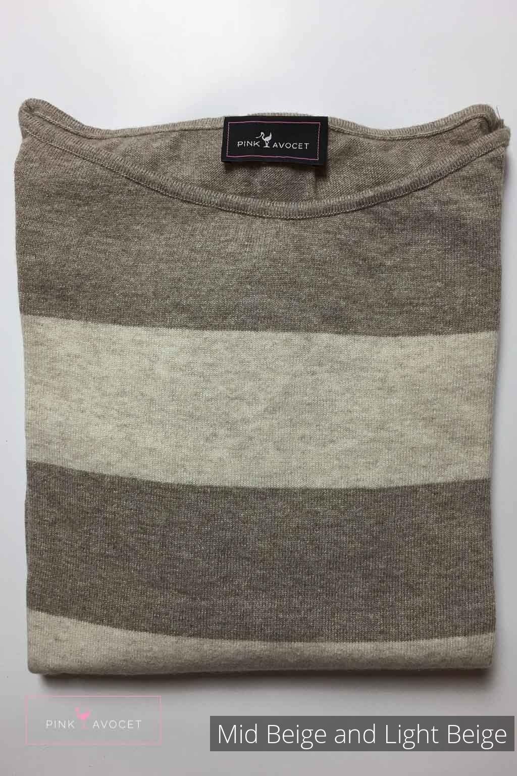 Stripey Boat-neck Jersey - Pink Avocet