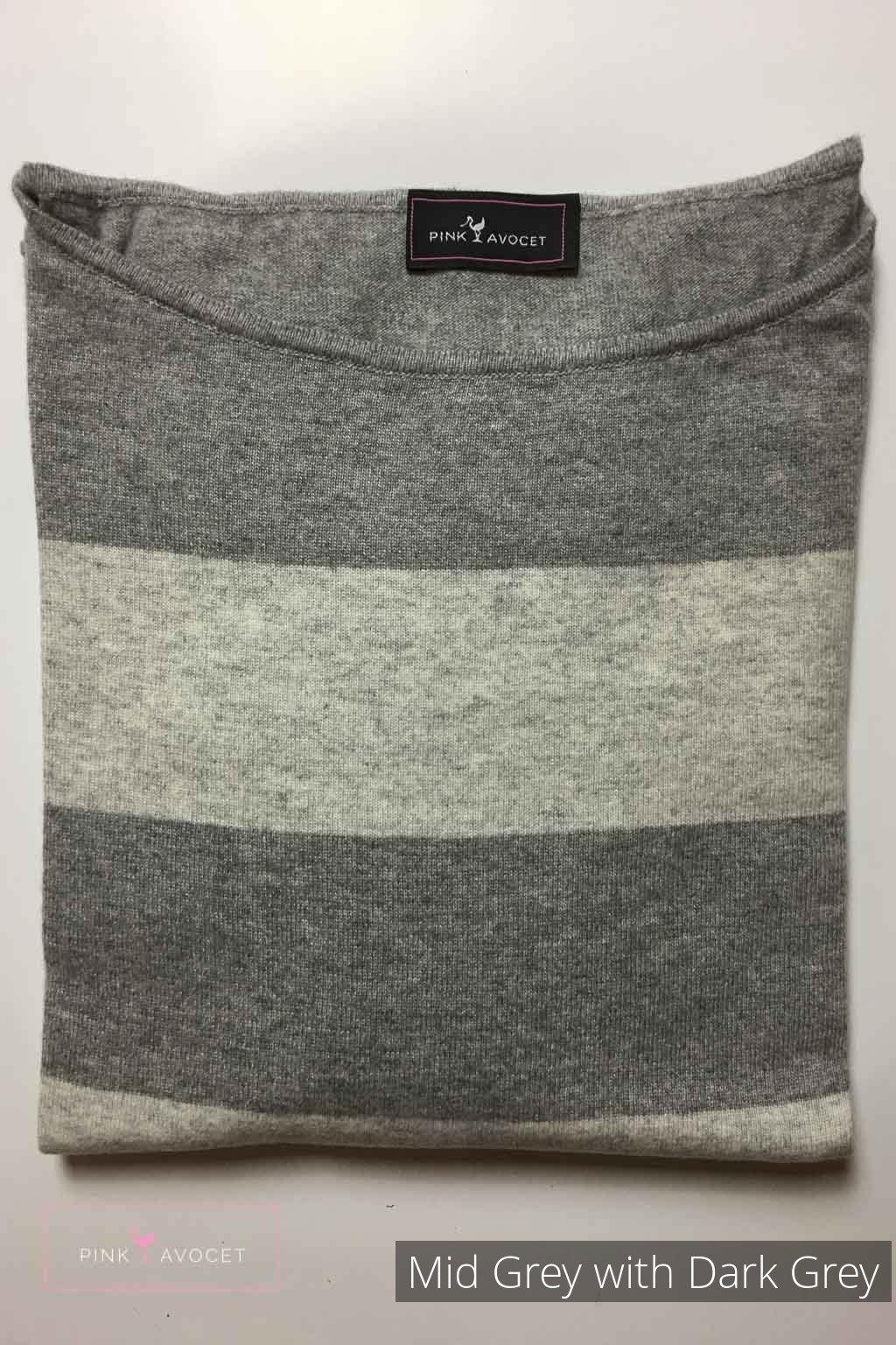 Stripey Boat-neck Jersey - Pink Avocet