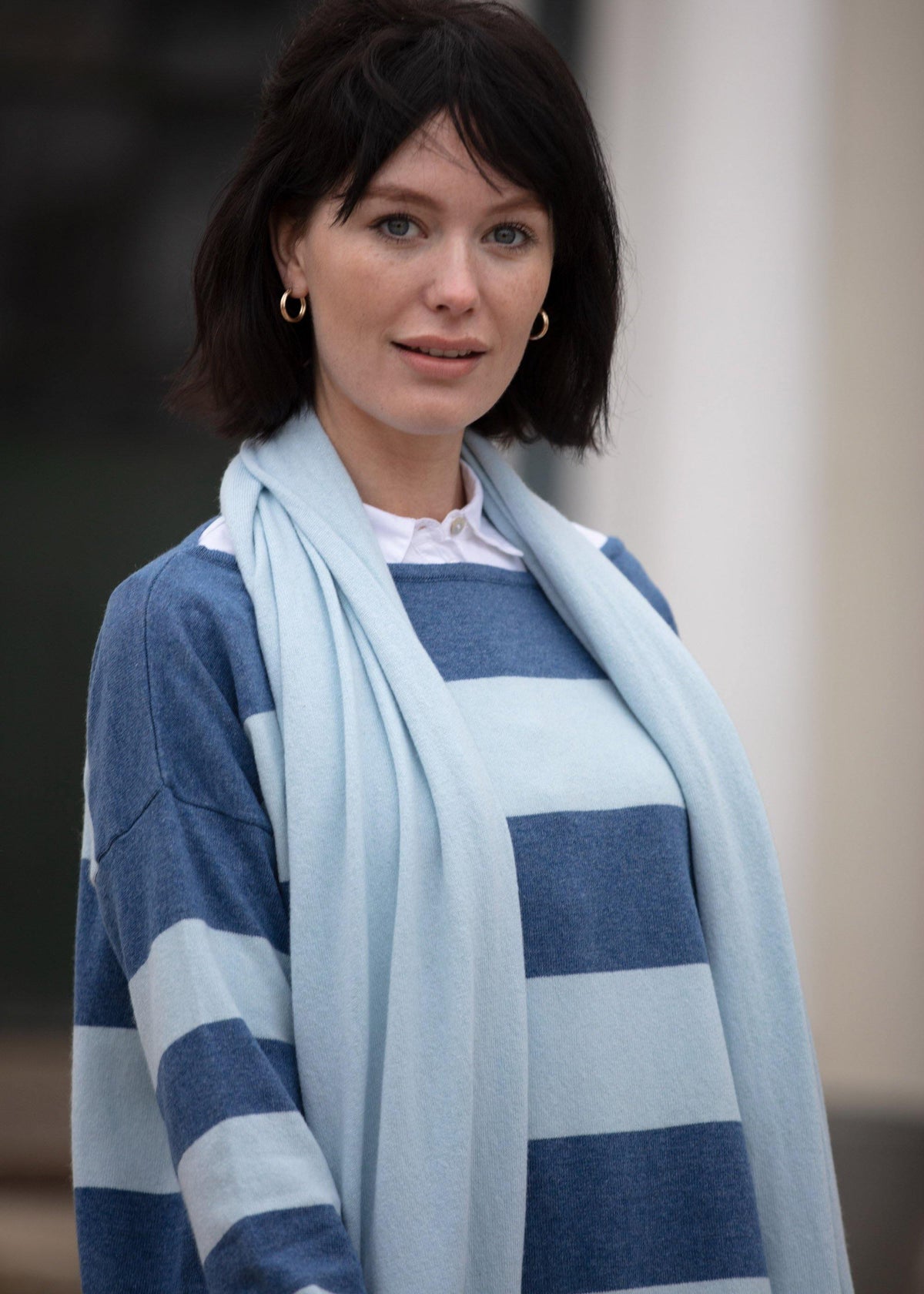 Stripey Boat-neck Jersey - Pink Avocet