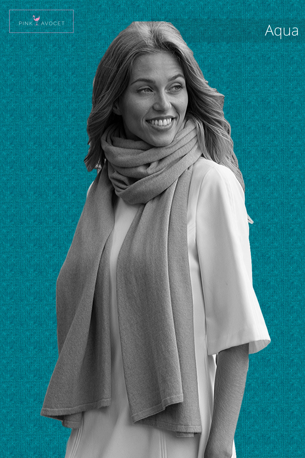 Long Cashmere Wrap (Unisex) - Pink Avocet