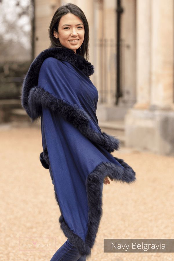 Blue 2024 fur shawl