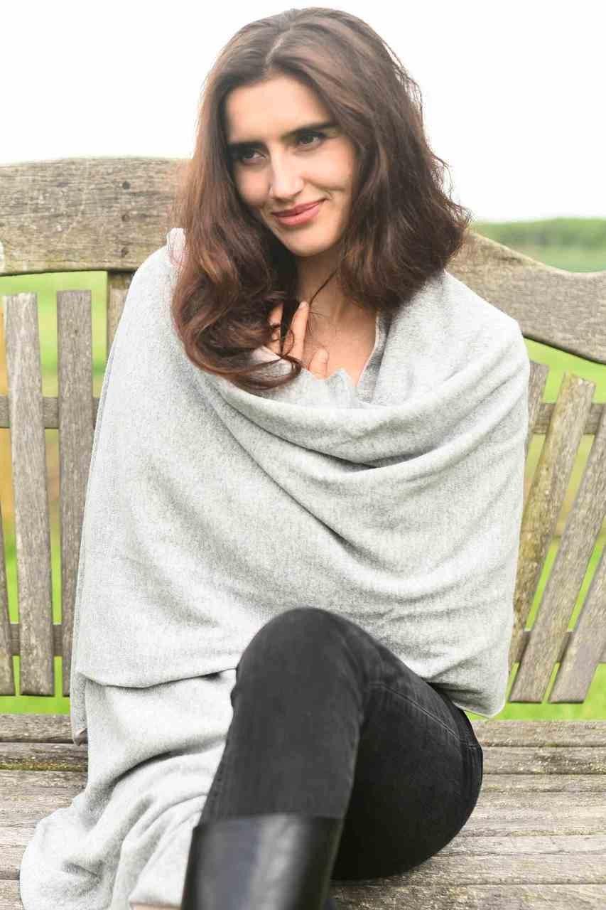 Double Cashmere Wrap (reversible) - Pink Avocet