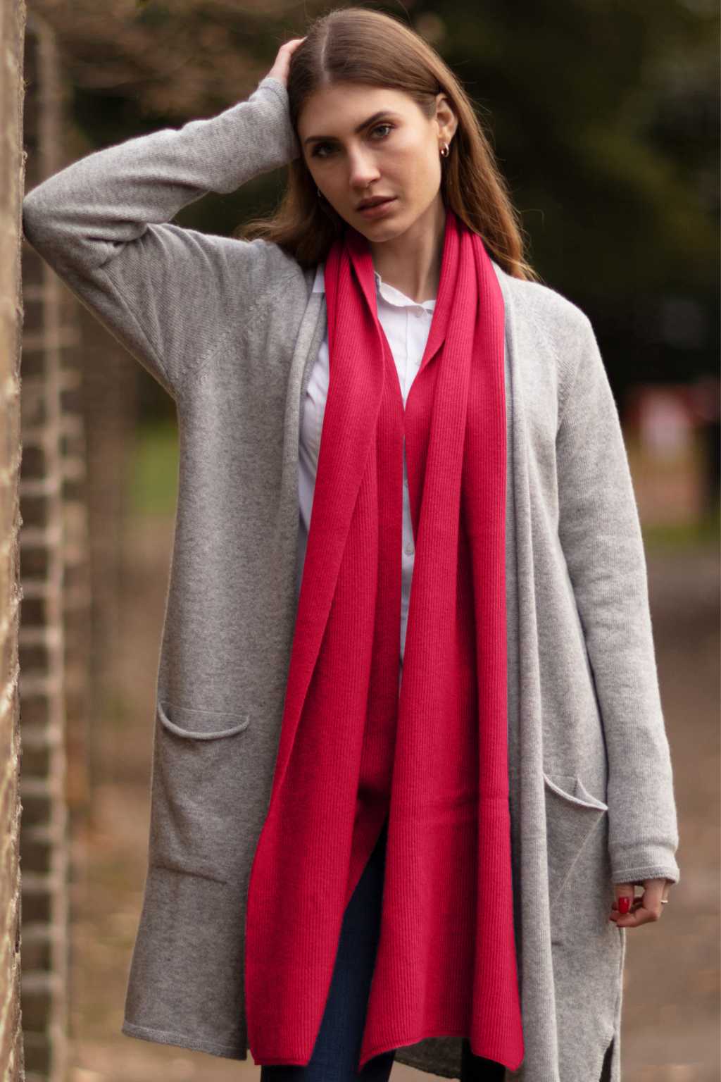 Cashmere Ribbed Scarf